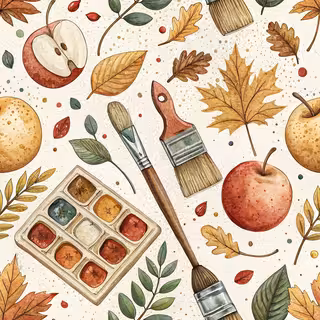 Autumn Paintbrushes Pattern