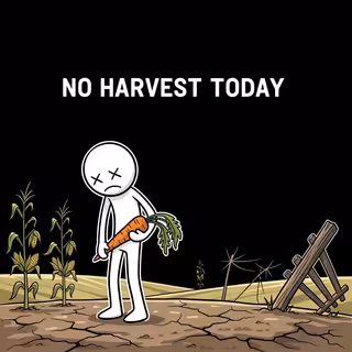 Burnout Cartoon with Sad Carrot