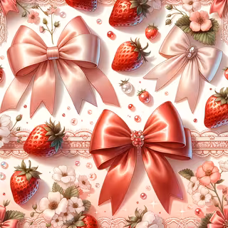 Romantic Strawberry Coquette Pattern