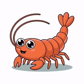 Cute Animated Nursery Art Shrimp
