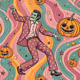 Funky Frankenstein Dancing in 70s Style