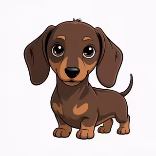 Cute Dachshund Animated Nursery Art