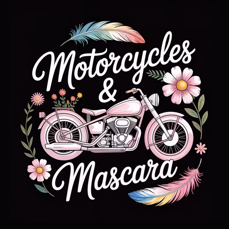 Pastel Pink Motorcycle with Wildflowers