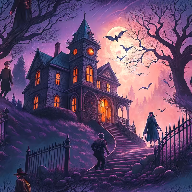 Cyberpunk Haunted Victorian Mansion