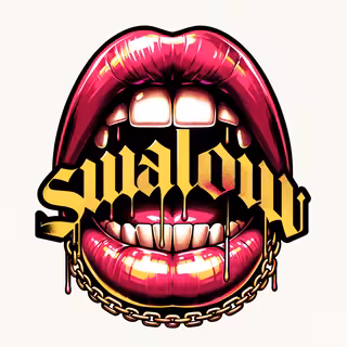 Edgy Glossy Mouth Graphic Design