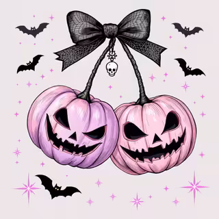Pastel Goth Mid-Century Halloween Art