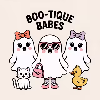 Cute Ghost Figures with Accessories