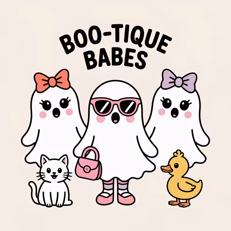 Cute Ghost Figures with Accessories