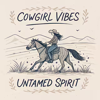 Minimalist Cowgirl Line Art