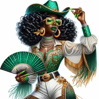 Dazzling African American Cowgirl