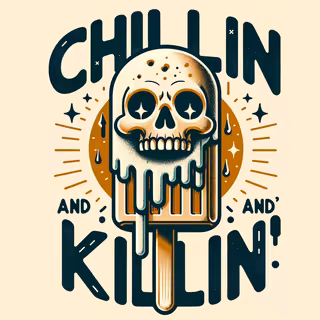Retro Skull Popsicle Graphic