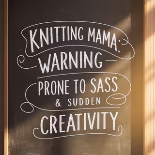 Knitting Mama Chalkboard Design