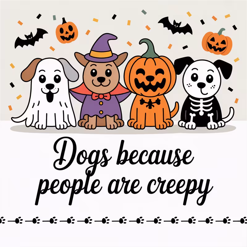 Halloween Dogs Cartoon Illustration