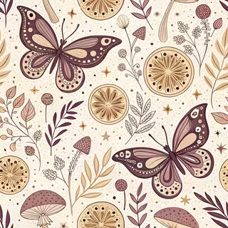 Vintage Geometric Butterfly Pattern