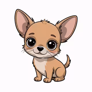 Cute Animated Chihuahua Nursery Art