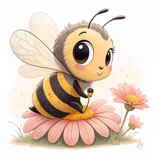 Cute Animated Nursery Baby Bee
