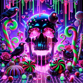Neon Nightmare Candyland Art