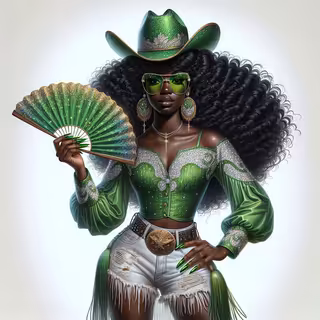 Dazzling African American Cowgirl