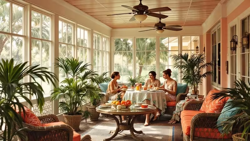 Tropical Sunroom Breakfast Nook
