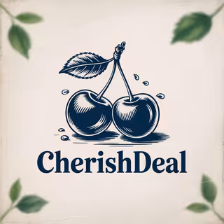 Vintage Cherishdeal Logo with Blue Cherries