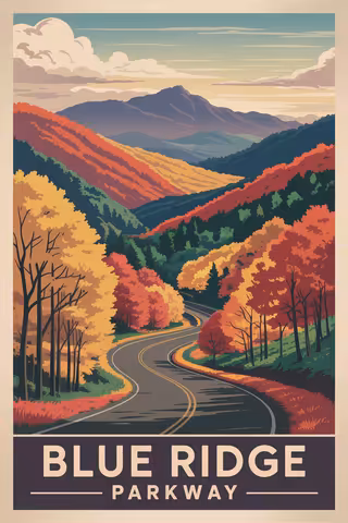 Skyline Drive in Autumn Blue Ridge