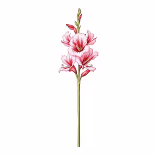 Botanical Illustration of Gladiolus Flowers