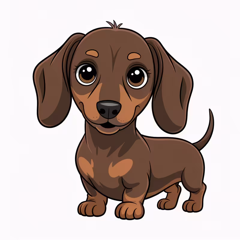 Cute Dachshund Animated Nursery Art