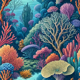 Ultra-Dense Neon Coral Reef Pattern