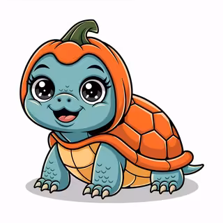 Cute Baby Turtle in Halloween Costume