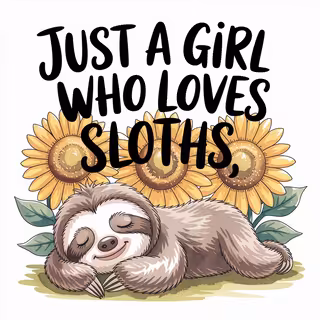 Whimsical Sloth Watercolor Illustration