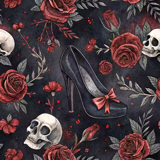 Gothic Coquette Dark Gradient Pattern