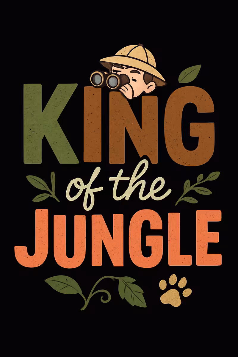 Bold Pastel Letters with Jungle Theme