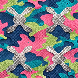 Neon Blue and Pink Camouflage Pattern
