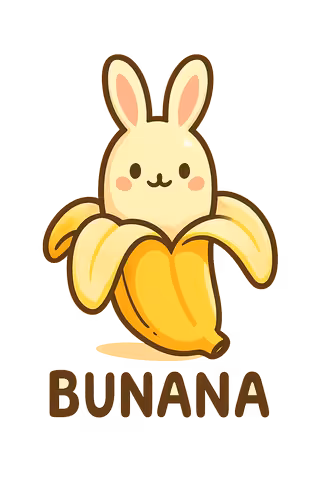 Kawaii Bunny-Banana Pun Illustration