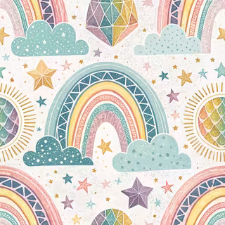Geometric Pastel Rainbow Pattern