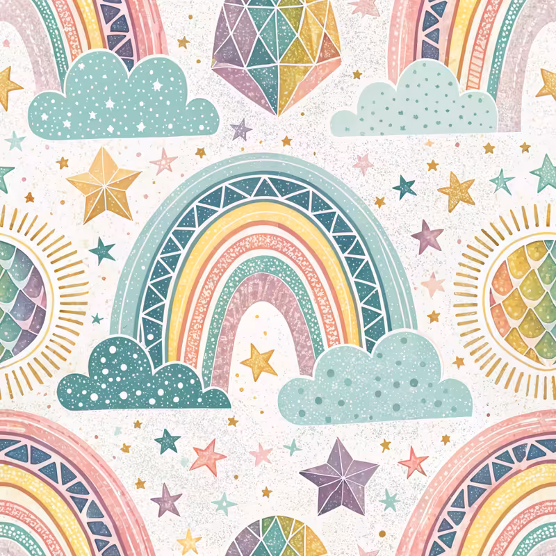 Geometric Pastel Rainbow Pattern