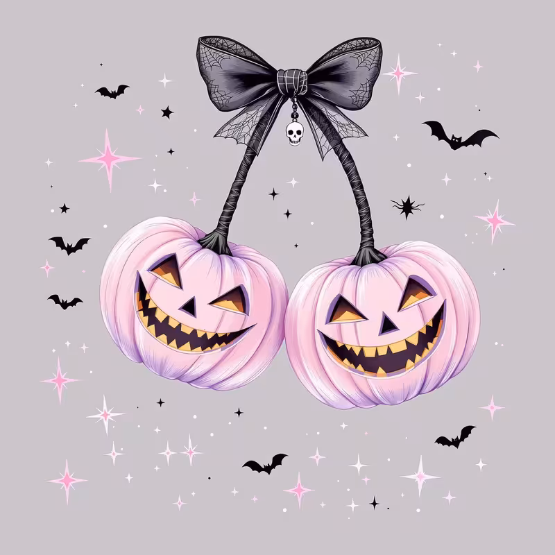 Pastel Goth Mid-Century Halloween Art