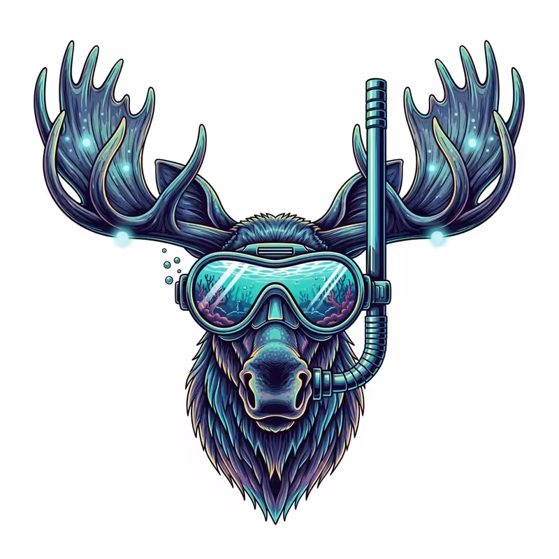 Hyper Realistic Moose Logo Vector
