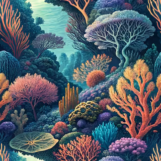 Ultra-Dense Neon Coral Reef Pattern