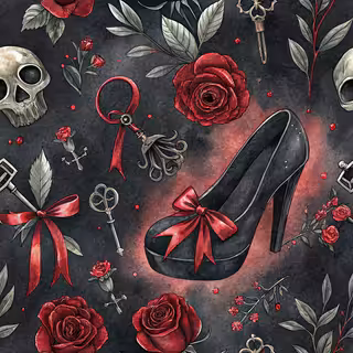 Gothic Coquette Dark Gradient Pattern