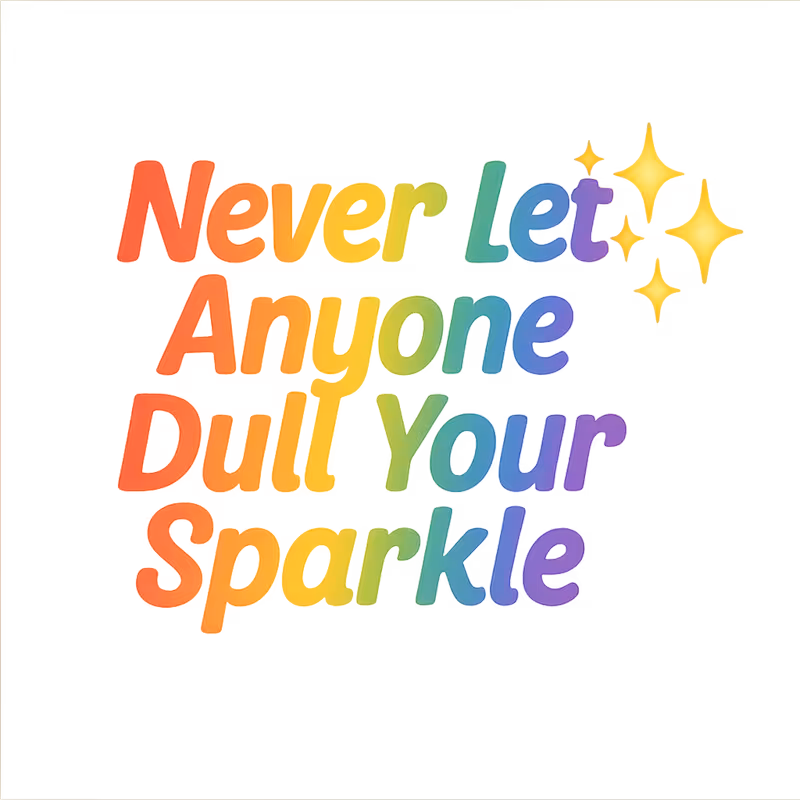 Rainbow Gradient Sparkle Quote Design