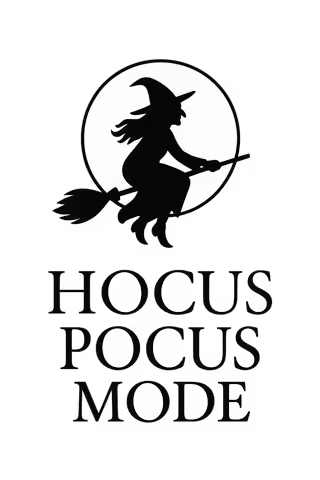 Witch Silhouette with Full Moon Design