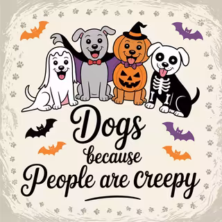 Halloween Dogs Cartoon Illustration