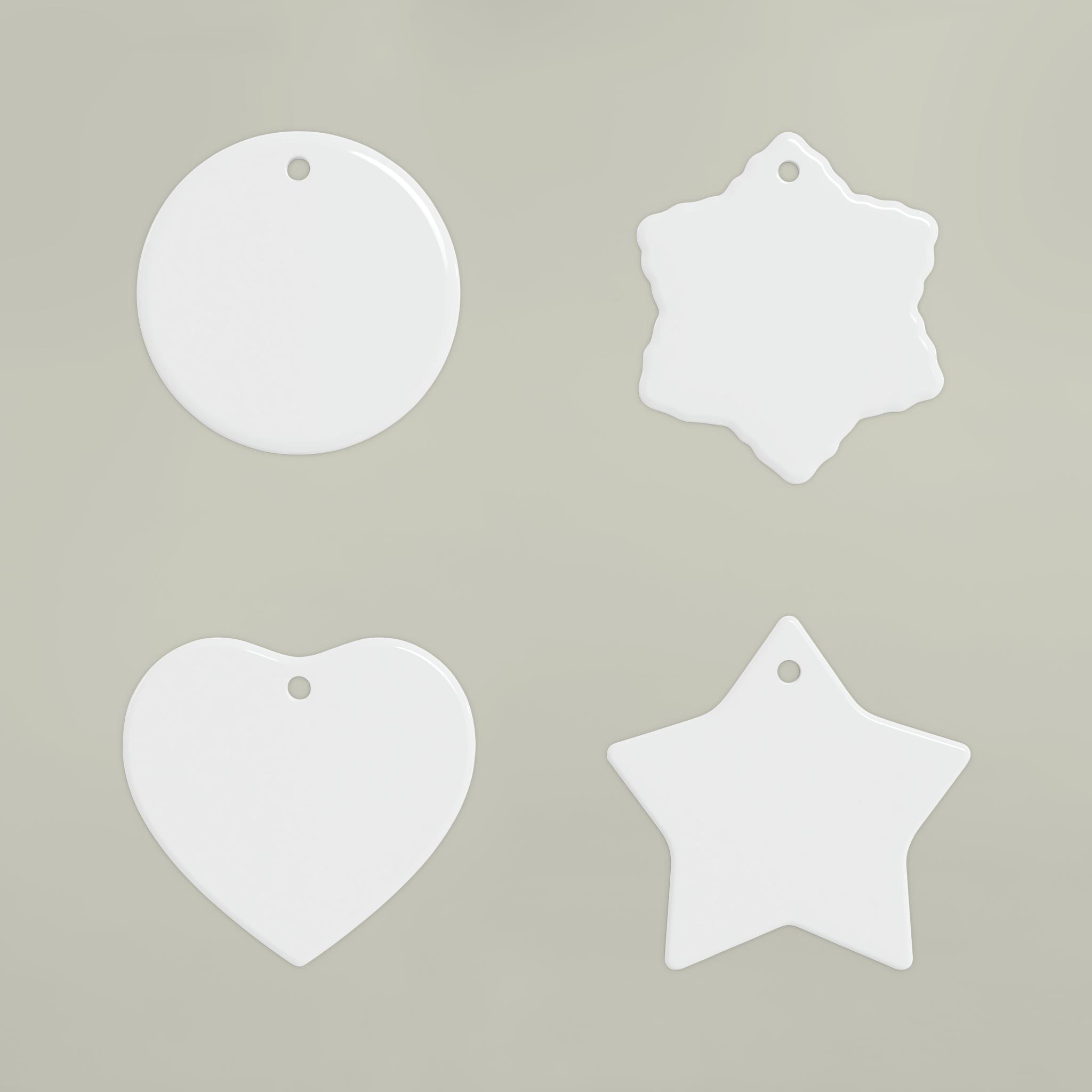 Product Catalog Preview Image Ceramic Ornaments, 2-Side Print, (1pc, 3pcs, 5pcs, 10pcs)