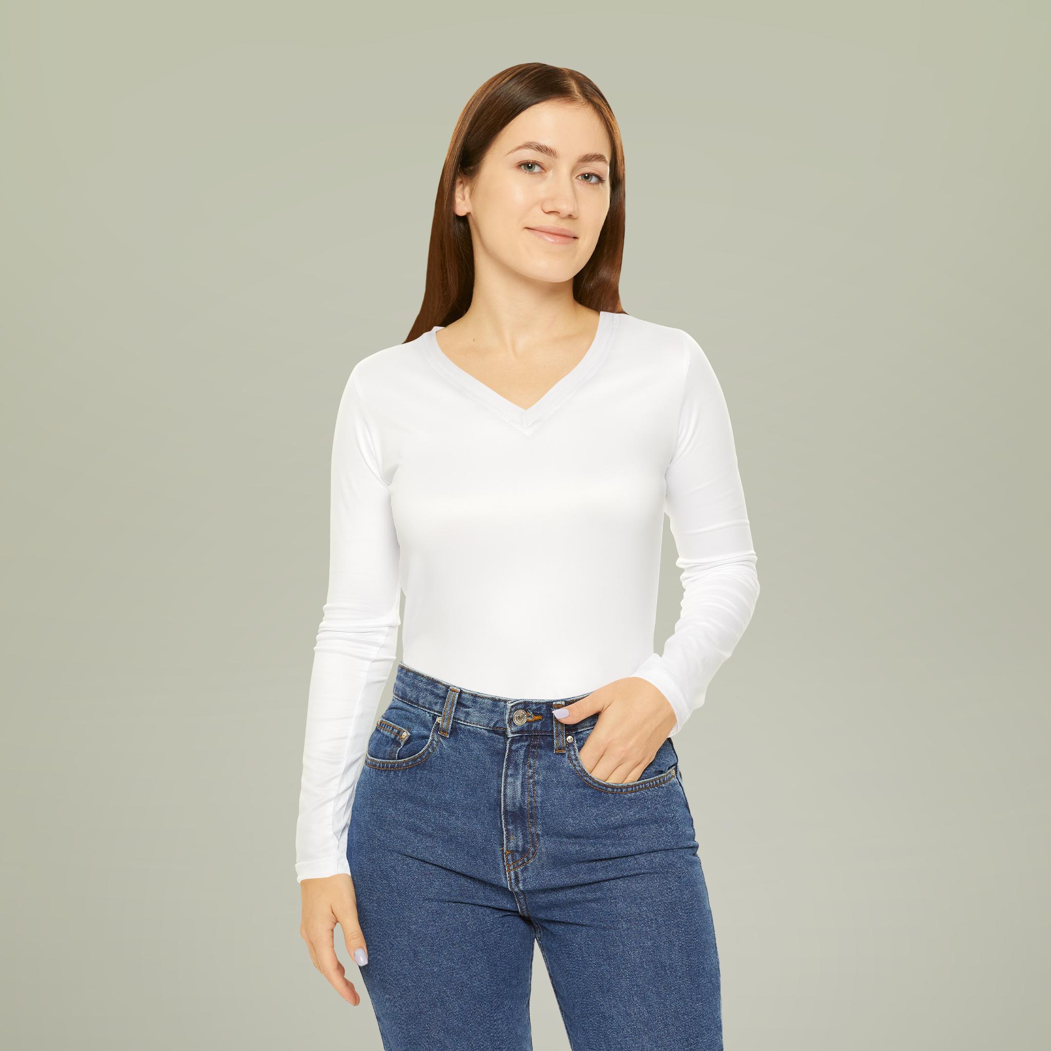 Product Catalog Preview Image Women's Long Sleeve V-neck Shirt (AOP)
