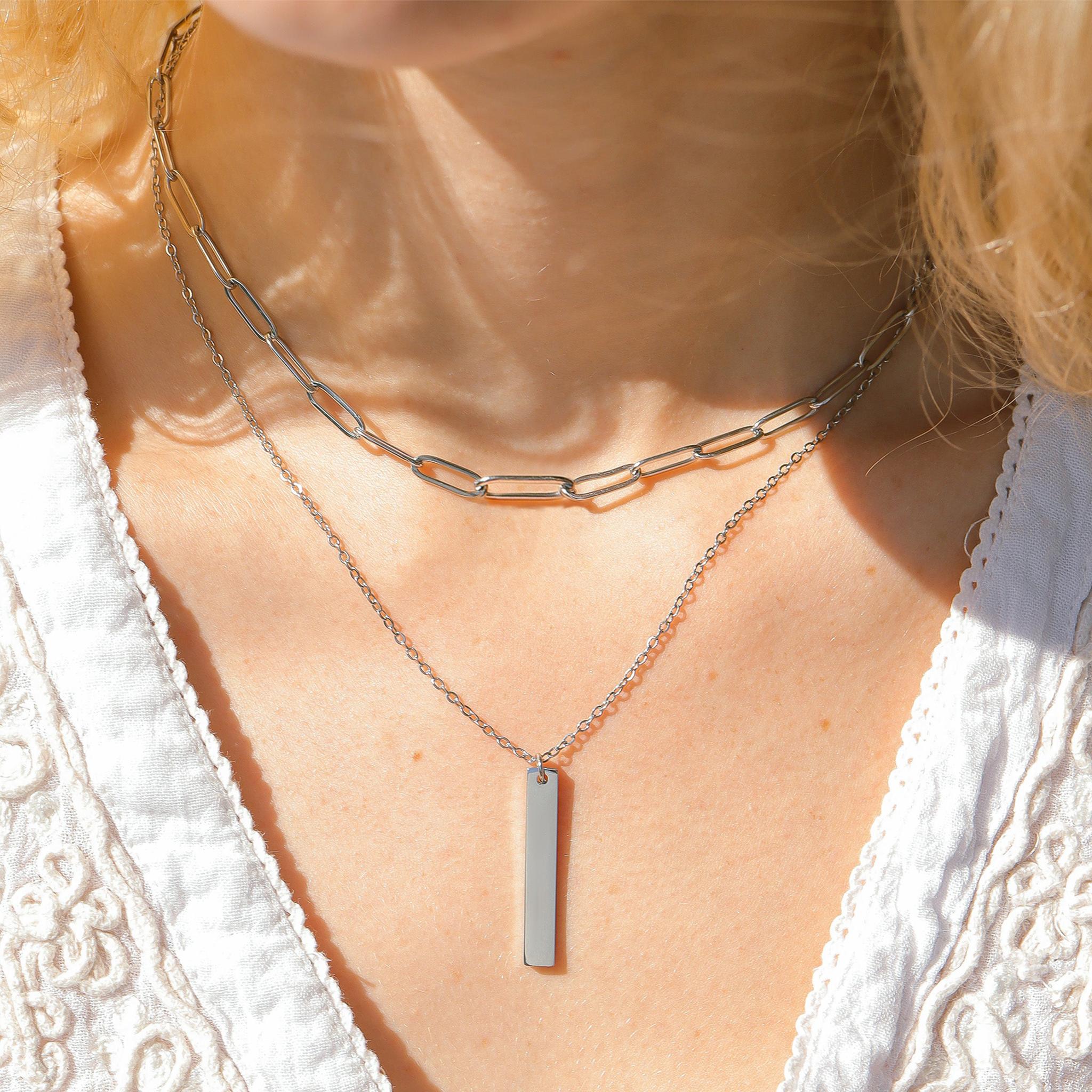 Product Catalog Preview Image Vertical Bar Necklace (Engraving)
